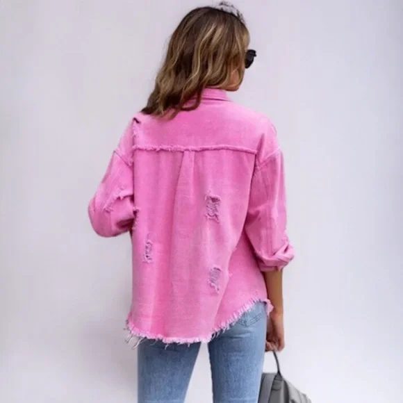 Distressed Denim Jacket - Picture 3 of 7